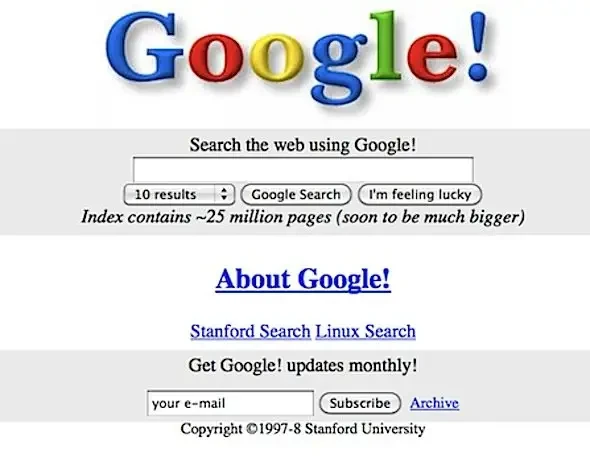 1998年Google首页(图自businessinsider.com)